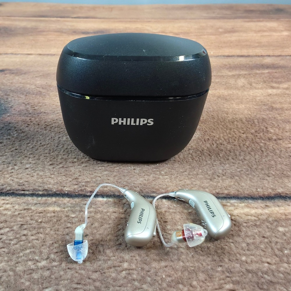 Philips Hearing Aids Adult OS Champagne Gold Excellent HearLink 9050 MNR Pair